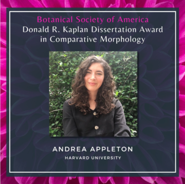 Flyer announcing Andrea Appleton as the 2024 Donald R. Kaplan Dissertation Award in Comparative Morphology recipient